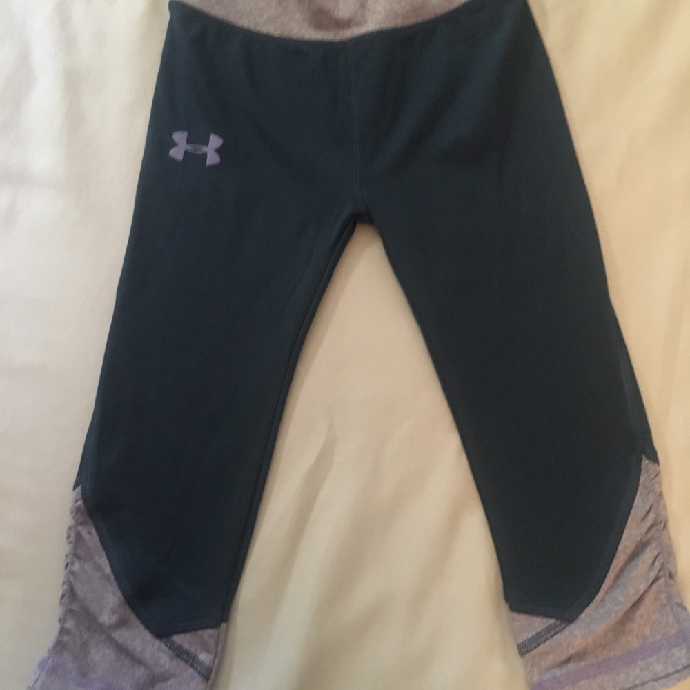 Under Armour Navy Athletic Capri Leggings with Purple Accent